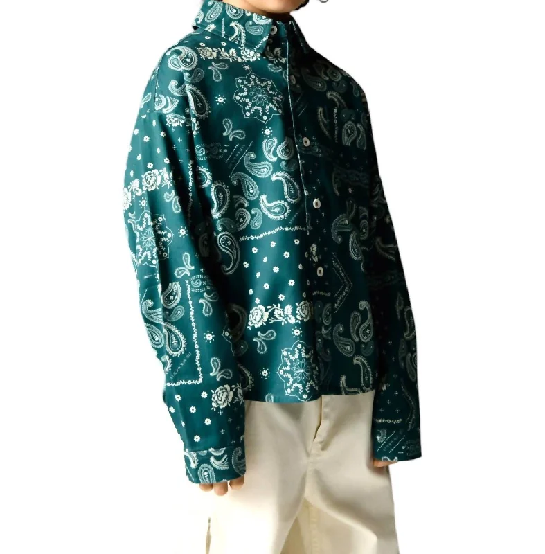 Casual Men's Button-Down ShirtsKid's Gallen Paisley Shirt In Adventure Green