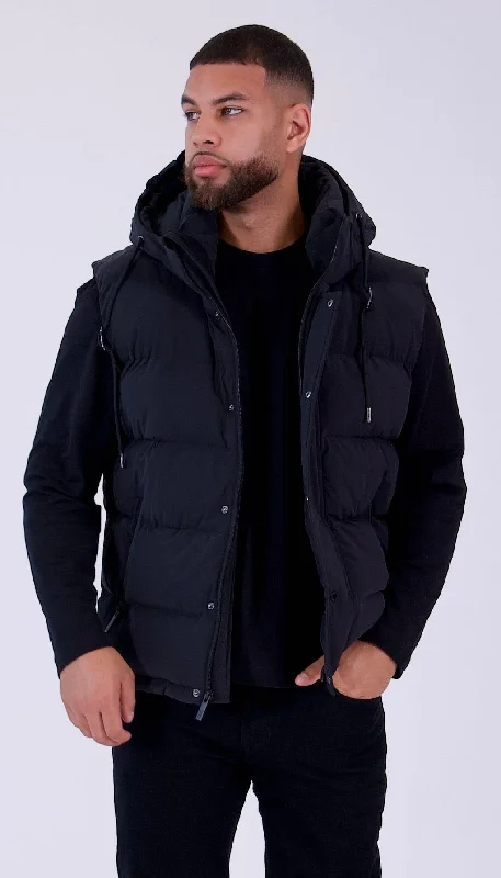 Men's Coats for Big and TallPUFFER VEST | Black Mat