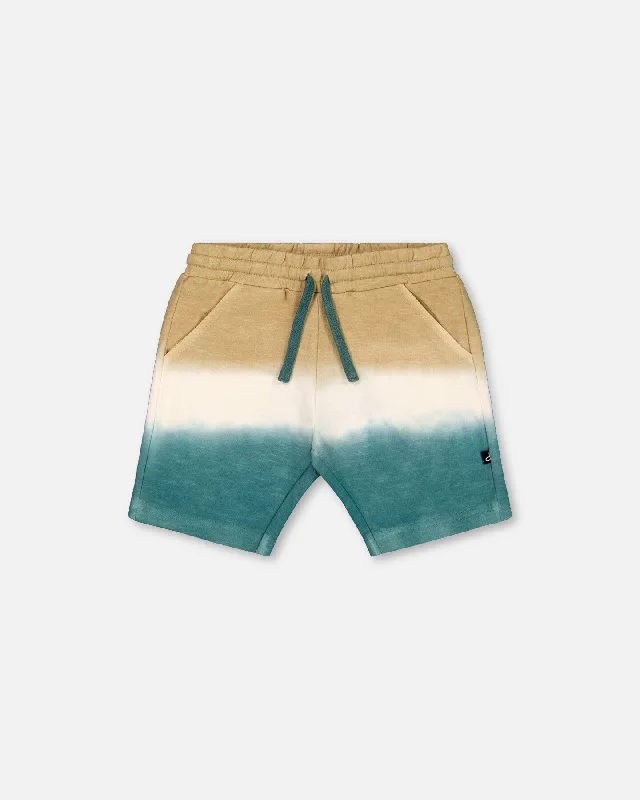Men's Chino Shorts with Tailored FitFrench Terry Short Gradient Beige And Teal