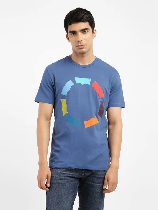 Striped Men's TopsMen's Brand Logo Crew Neck T-shirt