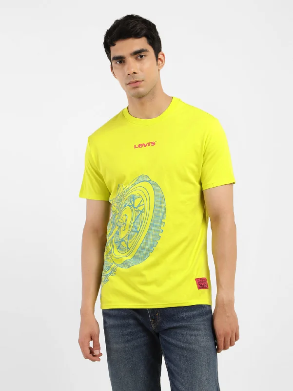 Men's Shirts with Striped PatternsMen's Graphic Print Slim Fit T-shirt Green