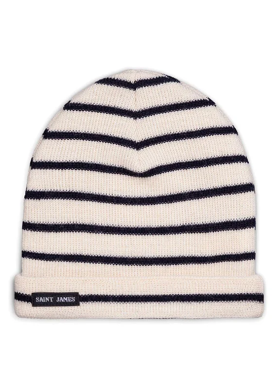 Embroidered Baseball CapsStriped sailor hat for kids - in pure new wool (ECRU/MARINE) Embroidered Baseball CapsStriped sailor hat for kids - in pure new wool (ECRU/MARINE)