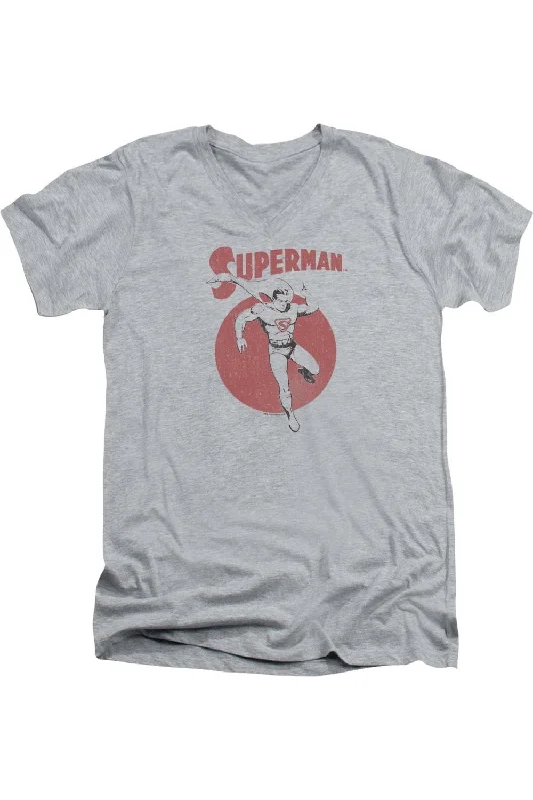 Men's Shirts with Short PlacketsSuperman Vintage Sphere Short Sleeve Adult V Neck Premium Cotton Tee / T-Shirt Men's Shirts with Short PlacketsSuperman Vintage Sphere Short Sleeve Adult V Neck Premium Cotton Tee / T-Shirt
