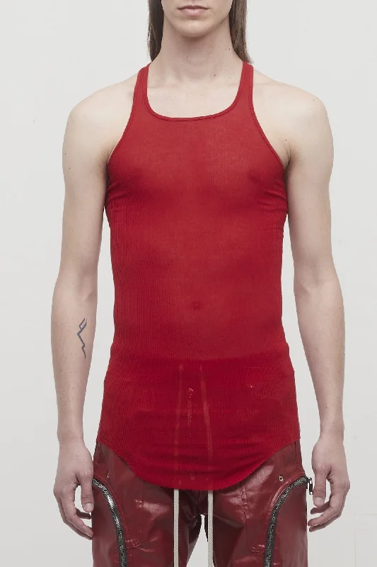 Comfortable Men's ParkasRick Owens Rib Tank in Cardinal Red