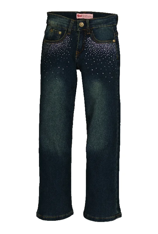 Men's Jeans Made in USAGirls Rhinestone Detail Straight Leg Jeans