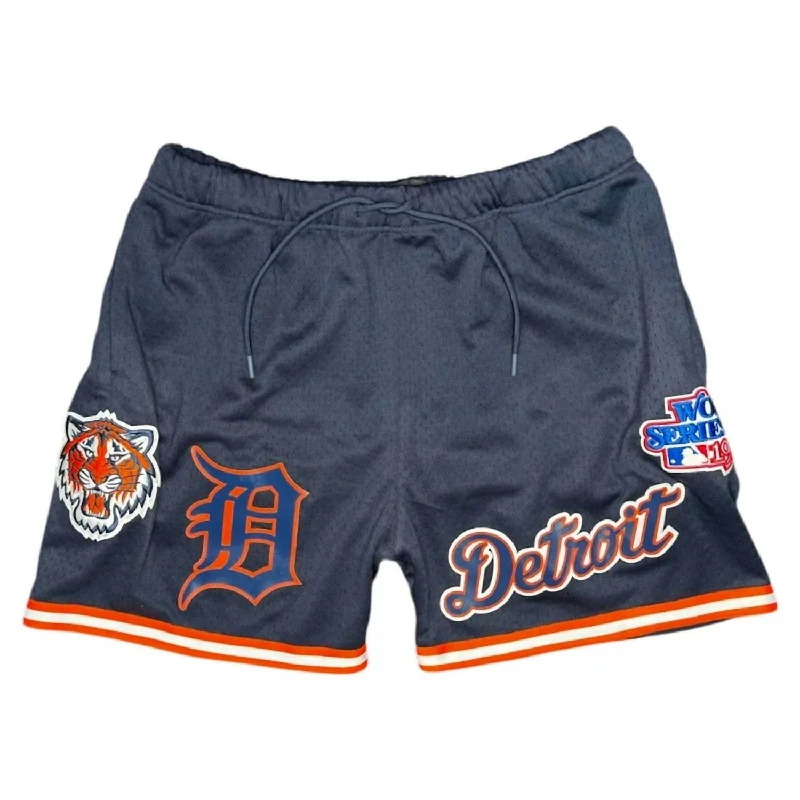 Resilient and Durable Men's Work ShortsMlb Detroit Tigers Logo Mesh Short In Midnight Blue Resilient and Durable Men's Work ShortsMlb Detroit Tigers Logo Mesh Short In Midnight Blue