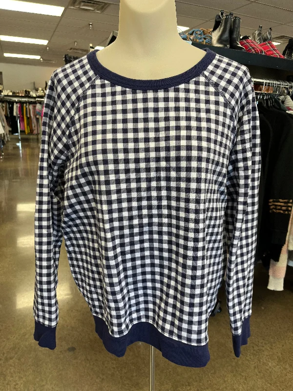 Men's Hoodies with Button-Down PocketsSweatshirt Crewneck By Draper James In Blue & White, Size: L Men's Hoodies with Button-Down PocketsSweatshirt Crewneck By Draper James In Blue & White, Size: L