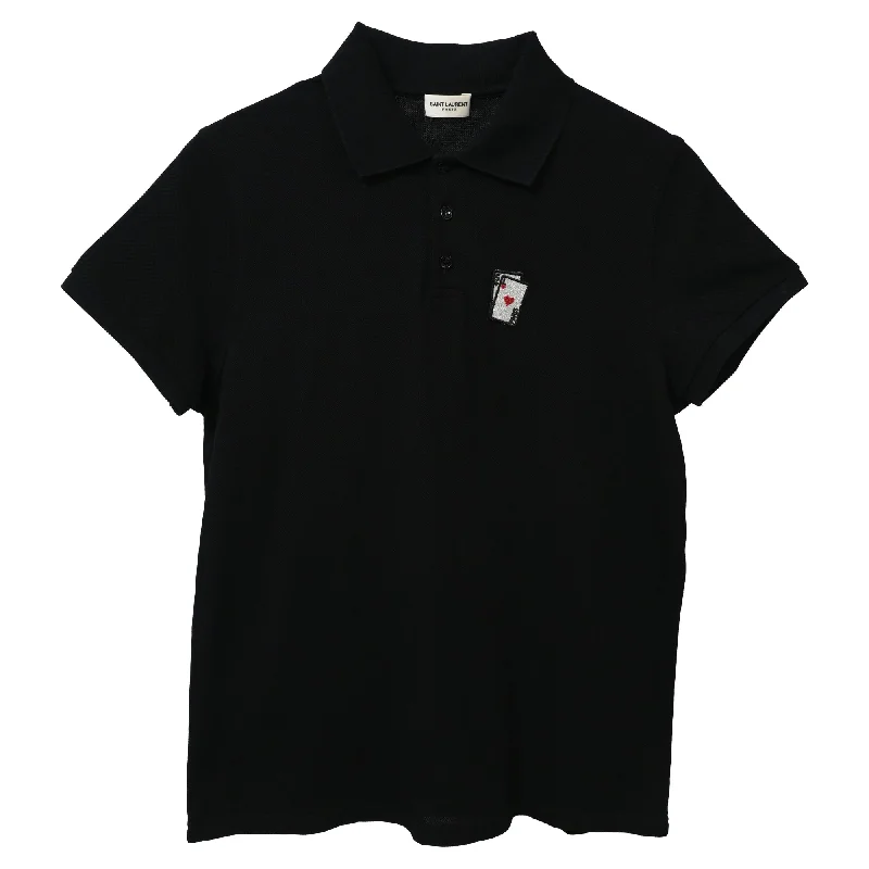 Men's Shirts with Graphic SleevesSaint Laurent Playing Card Polo Shirt in Black Cotton Men's Shirts with Graphic SleevesSaint Laurent Playing Card Polo Shirt in Black Cotton