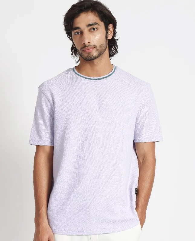 Men's Shirts for BoatingRare Rabbit Men's Bueno Pastel Purple Solid Crew Neck Drop Shoulder With Contrast Detailing On The Neck Half Sleeves T-Shirt Men's Shirts for BoatingRare Rabbit Men's Bueno Pastel Purple Solid Crew Neck Drop Shoulder With Contrast Detailing On The Neck Half Sleeves T-Shirt