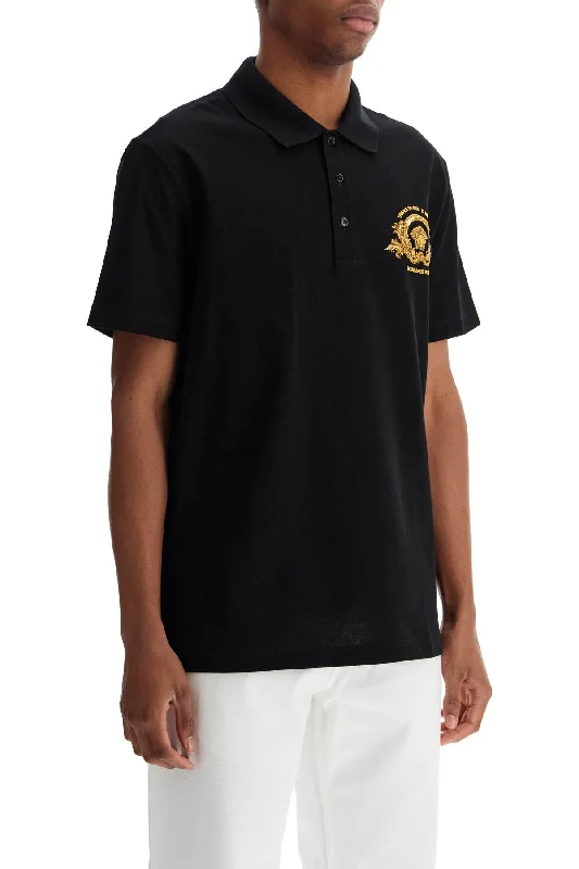 Men's Shirts with Appliqué DetailsVersace Short-Sleeved Polo Shirt With