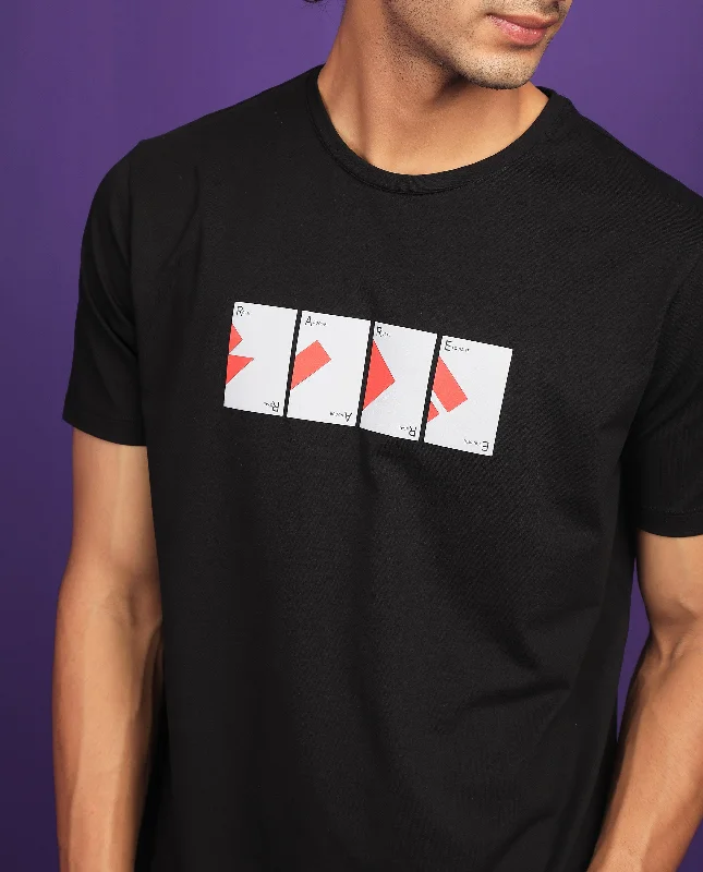 Men's Flowy Shirts for a Relaxed LookRare Rabbit Men's Cards Black Crew Neck Graphic Printed Half Sleeves Slim Fit T-Shirt Men's Flowy Shirts for a Relaxed LookRare Rabbit Men's Cards Black Crew Neck Graphic Printed Half Sleeves Slim Fit T-Shirt