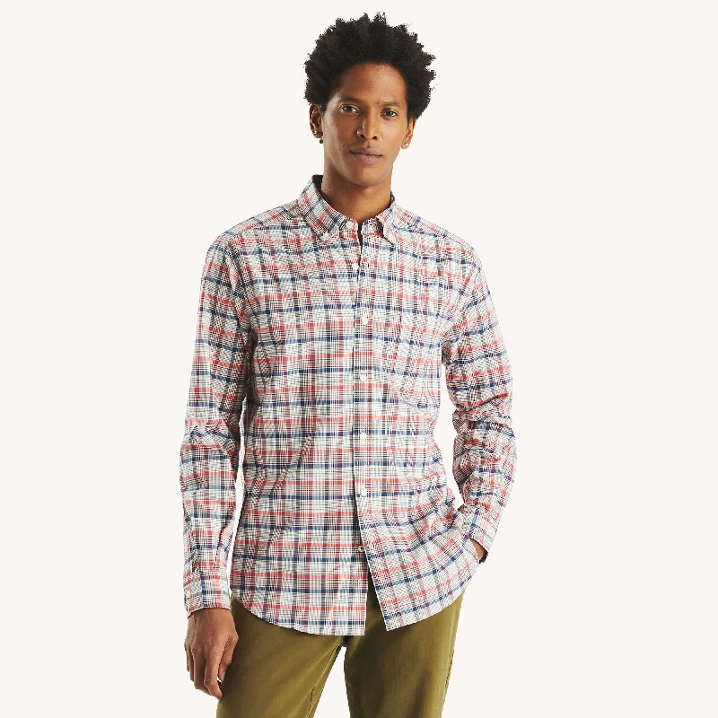 Men's Performance Fabric Shirts for All-Day ComfortNautica Mens Plaid Shirt