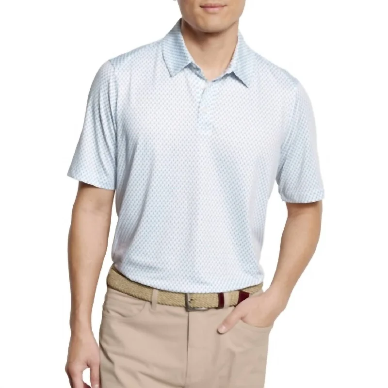 Striped Men's TopsPrinted Performance Polo Shirt In White Mini Golf Flag