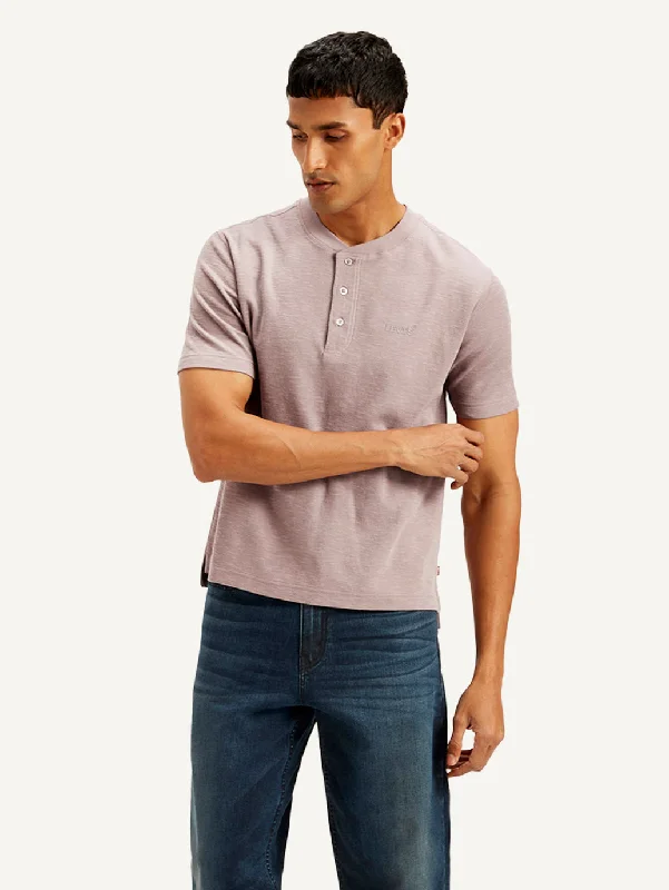 Men's Shirts with Logo EmbossmentsMen's Solid Slim Fit T-shirt