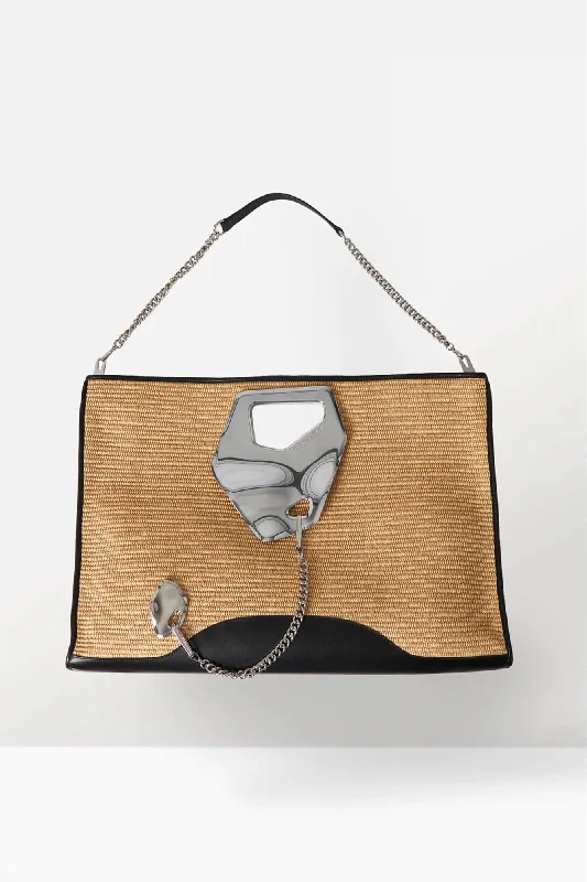 Winter-Ready Men's CoatsPublished By Arabella Wide Tote in Raffia And Leather