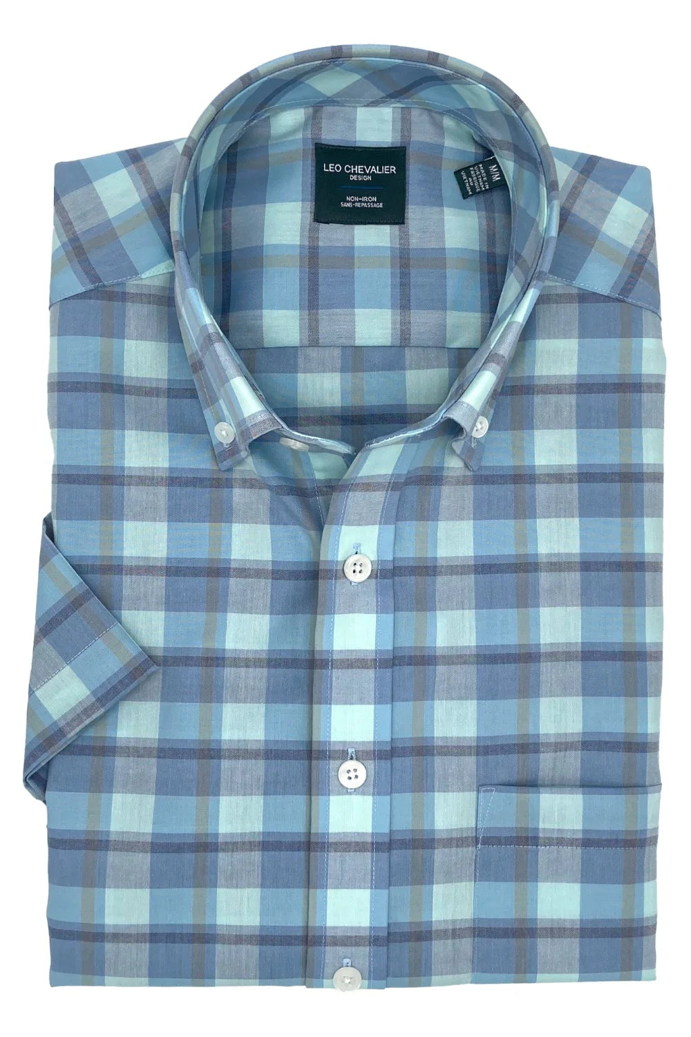 Men's Button-Down Collar Shirts for Staying PolishedLeo Chevalier Short Sleeve Sport Shirt Aqua - 622379 5200 QT Men's Button-Down Collar Shirts for Staying PolishedLeo Chevalier Short Sleeve Sport Shirt Aqua - 622379 5200 QT