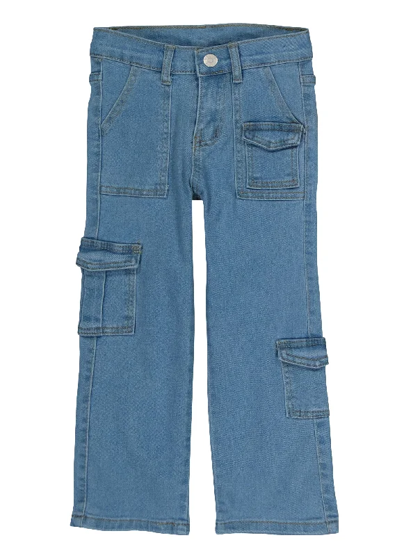 Elegant Men's JeansLittle Girls Stretch Cargo Pocket Jeans