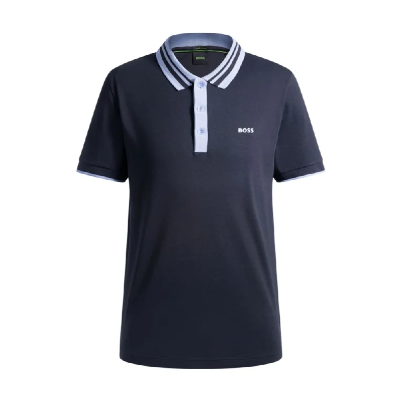 Men's Shirts for BoatingInterlock-cotton polo shirt with striped collar