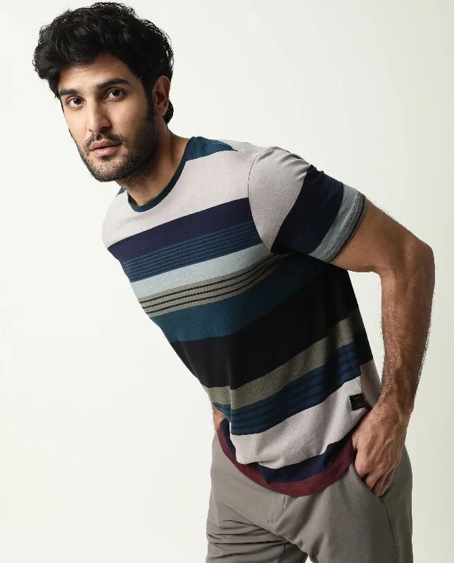 Comfortable Men's Polo ShirtsRARE RABBIT MEN'S BAKER GREY T-SHIRT COTTON FABRIC CREW NECK HALF SLEEVES SLIM FIT Comfortable Men's Polo ShirtsRARE RABBIT MEN'S BAKER GREY T-SHIRT COTTON FABRIC CREW NECK HALF SLEEVES SLIM FIT