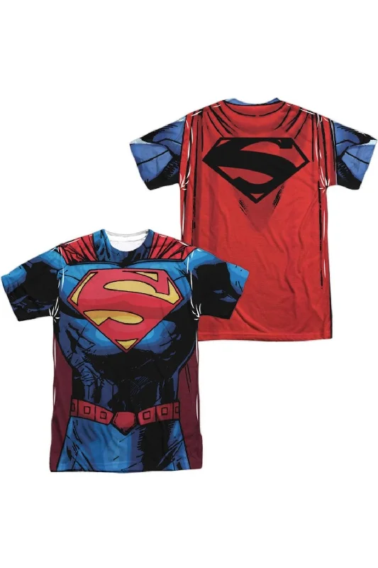 Men's Shirts with Asymmetrical HemlinesSuperman New 52 Superman (Front/Back Print) Short Sleeve Adult Poly Crew Tee / T-Shirt Men's Shirts with Asymmetrical HemlinesSuperman New 52 Superman (Front/Back Print) Short Sleeve Adult Poly Crew Tee / T-Shirt