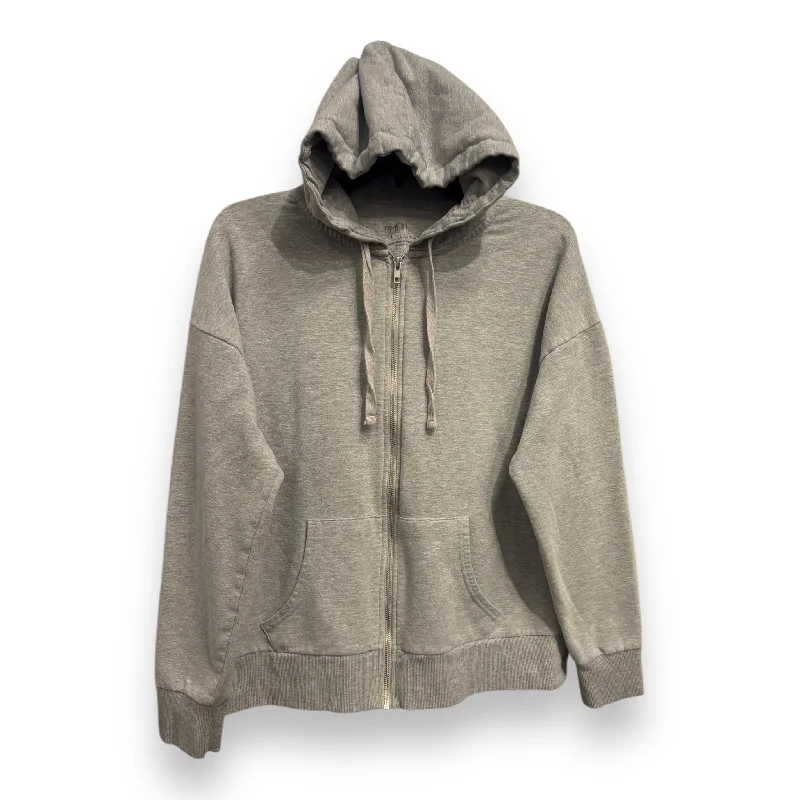 Men's Hoodies with Hidden ZippersSweatshirt Hoodie By Time And Tru In Grey, Size: L