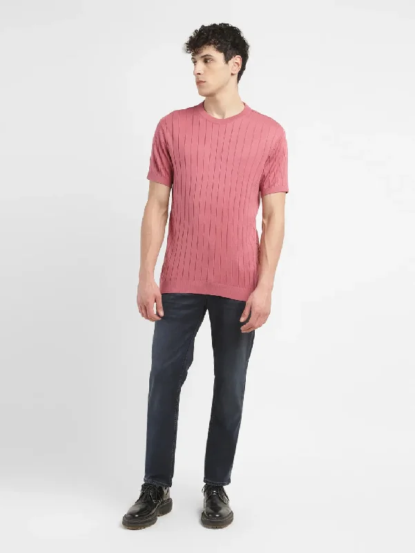 Lightweight Men's Linen ShirtsMen's Striped Pink Crew Neck T-shirt