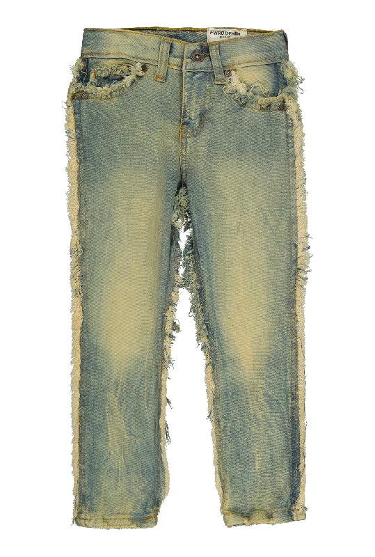 Modern Ripped and Distressed Men's JeansLittle Boys Acid Wash Frayed Jeans