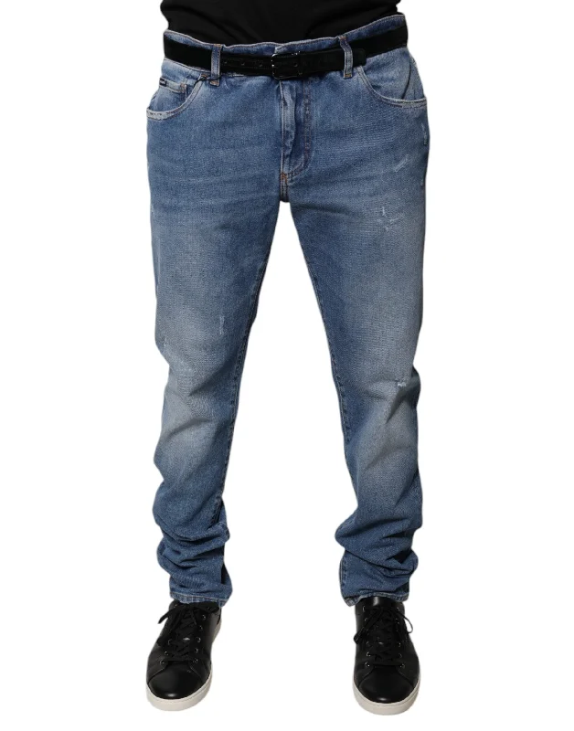 Men's Jeans for a Night OutDolce & Gabbana blue Cotton Men Skinny blue Men's Jeans