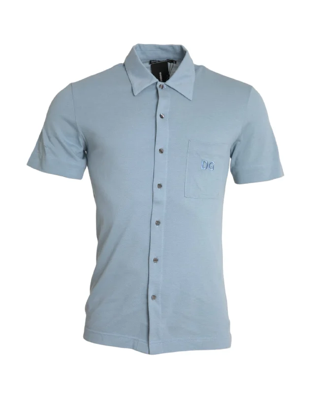Men's Shirts with Moisture-Wicking FabricDolce & Gabbana blue Logo Cotton Colla Polo Men's T-shirt Men's Shirts with Moisture-Wicking FabricDolce & Gabbana blue Logo Cotton Colla Polo Men's T-shirt