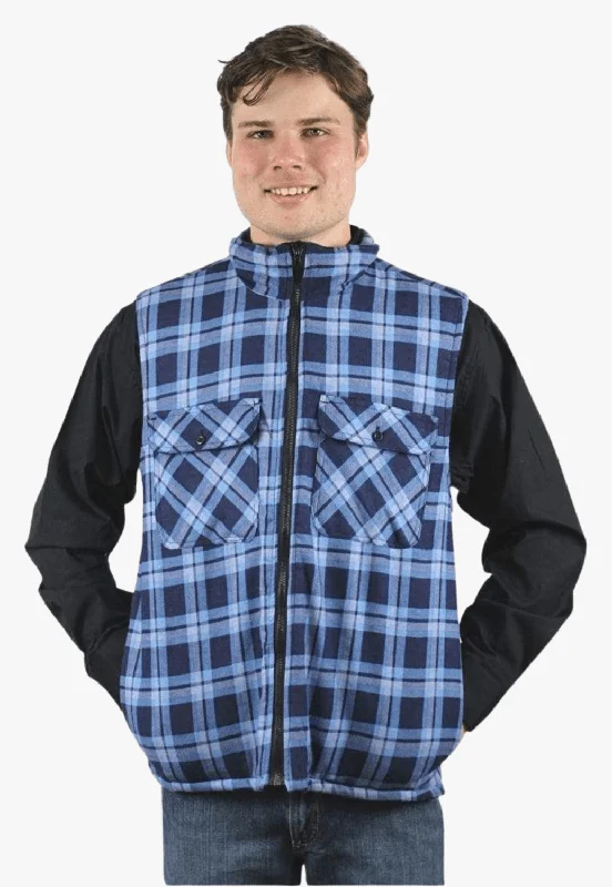 Lightweight Men's WindbreakersPilbara Zipper Flannelette Quilted Vest RM123V