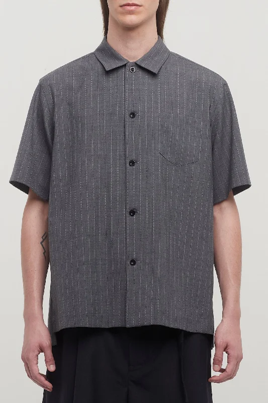 Modern Men's Field JacketsSacai Chalk Stripe Shirt in Grey