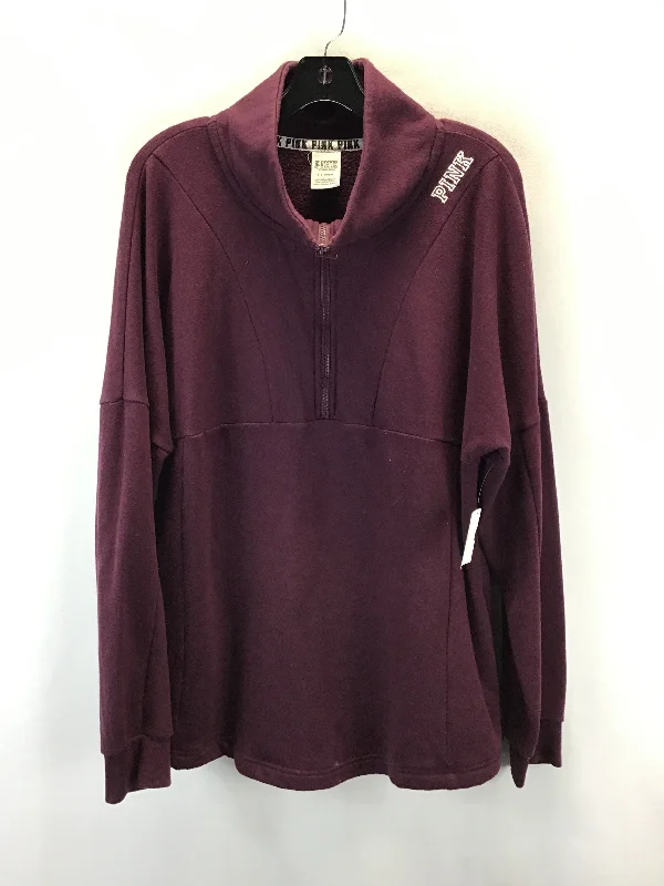 Men's Hoodies for SpringAthletic Sweatshirt Crewneck By Pink In Maroon, Size:L