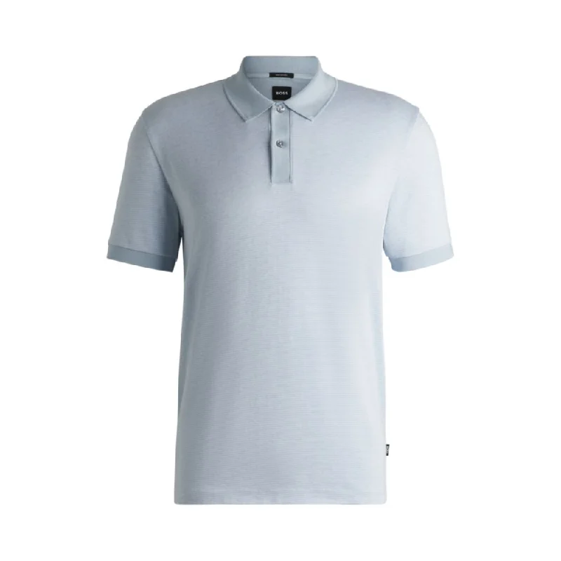 Men's Sleeveless TopsMercerized-cotton polo shirt with micro pattern