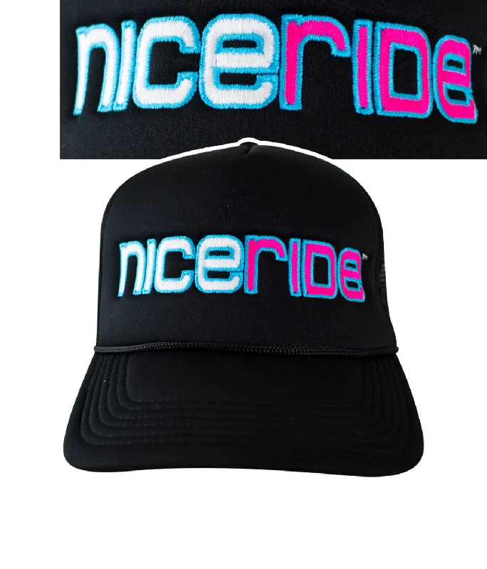 Designer Fedora Hats"Bold Tower" Black Foam Trucker Hat