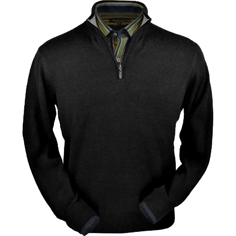 Men's Sweaters for Mild WeatherRoyal Alpaca Half-Zip Mock Neck Sweater in Black by Peru Unlimited Men's Sweaters for Mild WeatherRoyal Alpaca Half-Zip Mock Neck Sweater in Black by Peru Unlimited