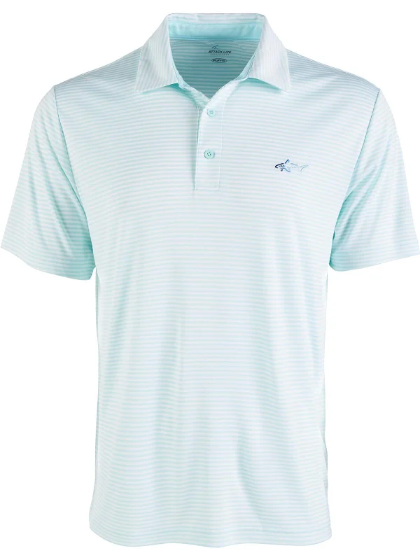 Men's Shirts with Mandarin CollarsFeeder Mens Striped Polo Casual Shirt