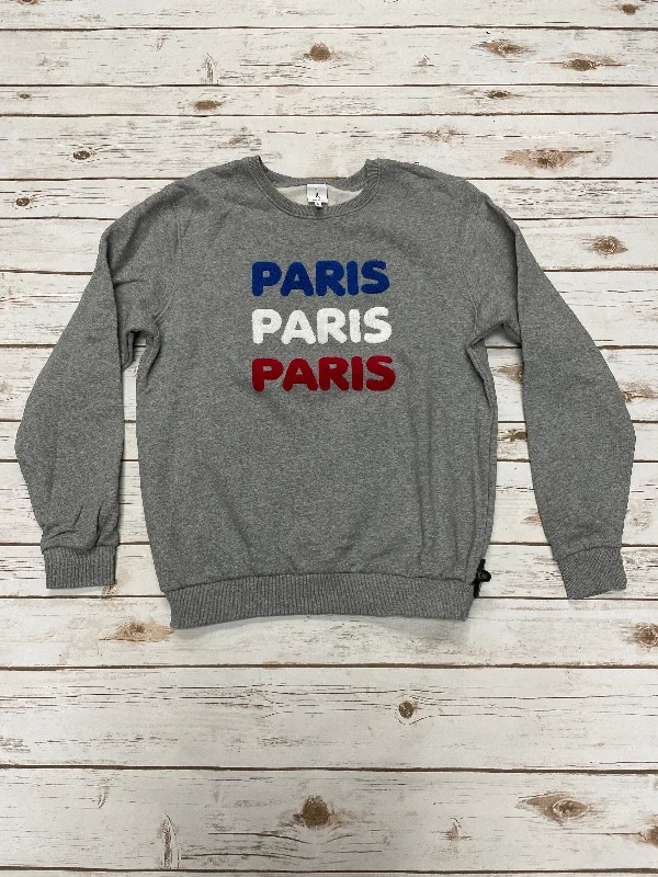 Men's Hoodies with Flannel LiningSweatshirt Crewneck By Cme In Grey, Size: M