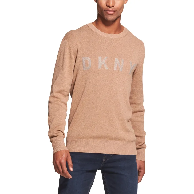 Men's Sweaters for Winter SportsDkny Mens Logo Crew-Neck Knit Sweater