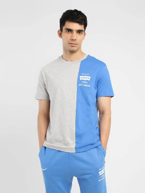 Men's Short-Sleeved ShirtsMen's Colorblock Crew Neck T-shirt