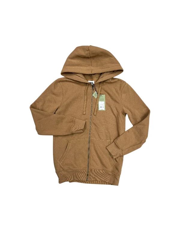 Casual Men's Zip-Up HoodiesSweatshirt Hoodie By GOOD FELLOW In Brown, Size: S