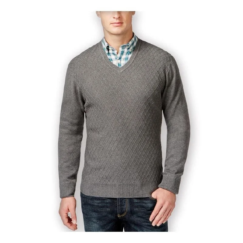 Patterned Men's Fair Isle SweatersClub Room Mens Diamond Knit V-Neck Pullover Sweater Patterned Men's Fair Isle SweatersClub Room Mens Diamond Knit V-Neck Pullover Sweater
