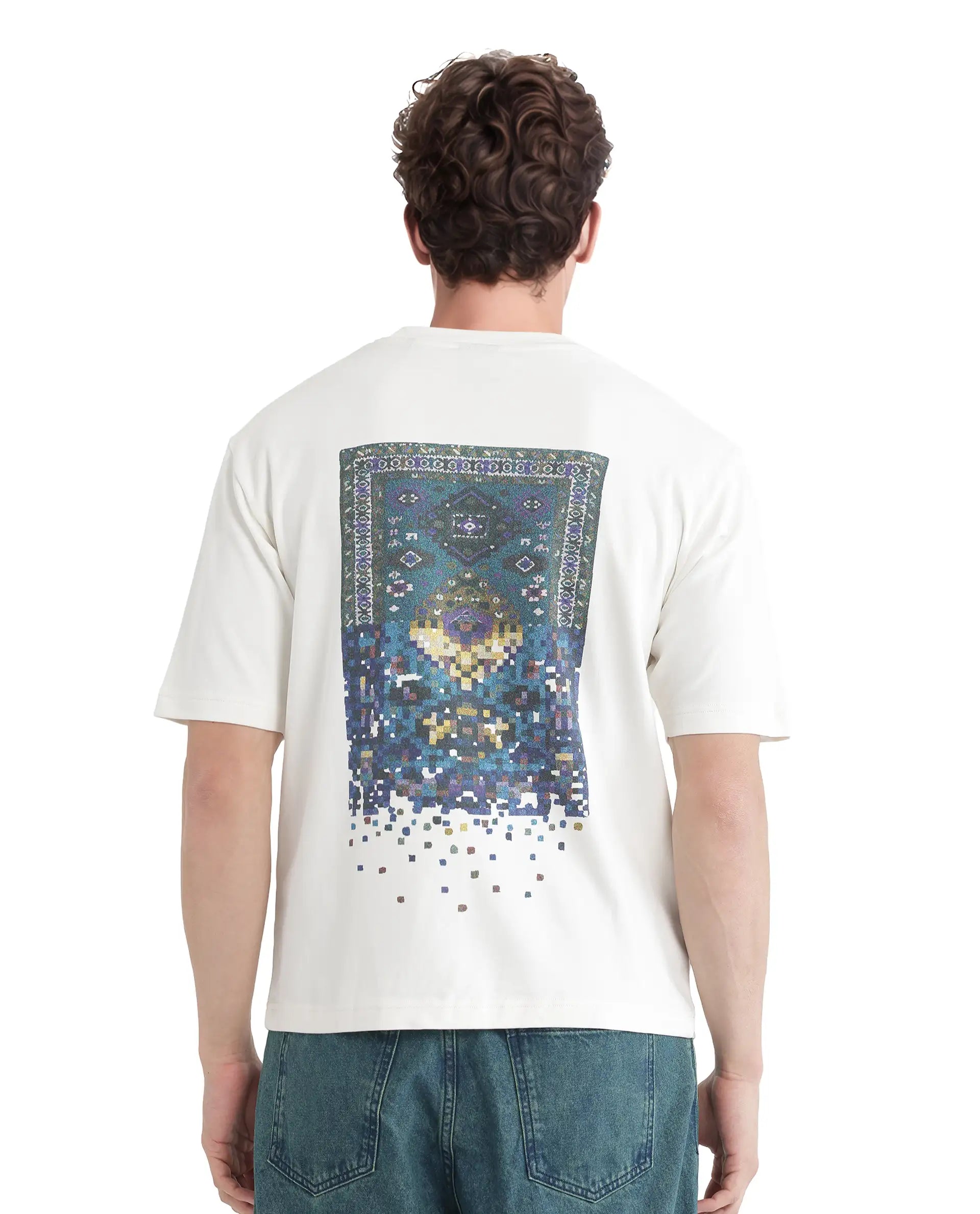 Men's Shirts with Embellished CollarsRare Rabbit Men Jino Off White Cotton Fabric Short Sleeve Crew Neck Qlo Fit Graphic Print T-Shirt Men's Shirts with Embellished CollarsRare Rabbit Men Jino Off White Cotton Fabric Short Sleeve Crew Neck Qlo Fit Graphic Print T-Shirt