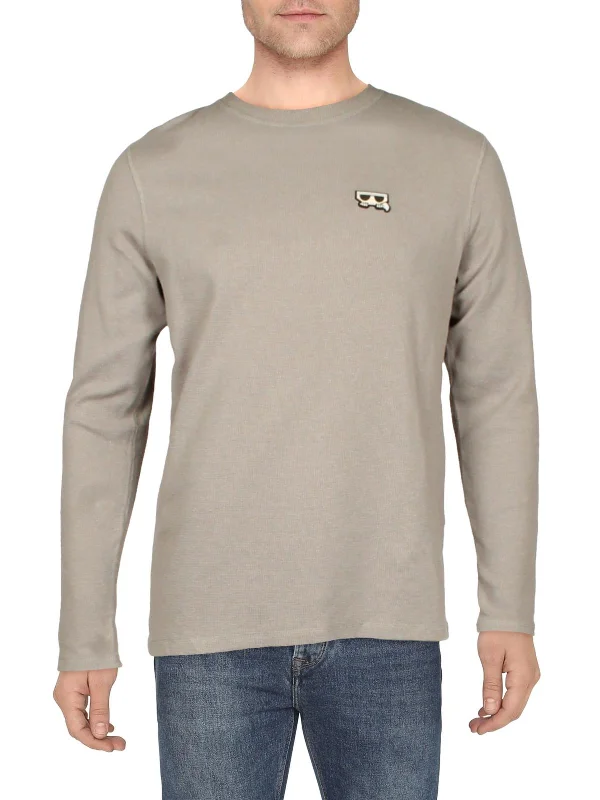 Men's Vintage T-Shirts for a Retro VibeMens Waffle Crewneck Thermal Shirt