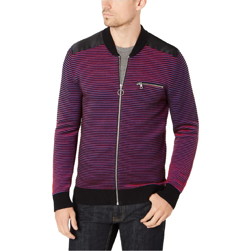 Men's Sweaters with Patch PocketsI-N-C Mens Layered Stripes Knit Sweater, Multicoloured, Large