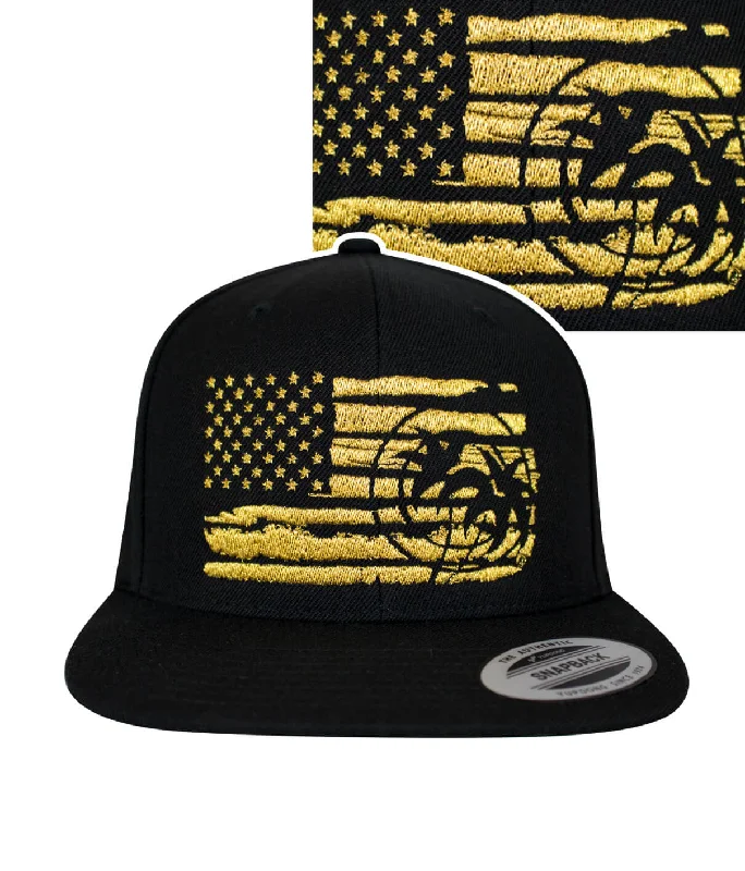 Retro Fedora Caps"Strong Faded Gold" Snapback Flag Hat