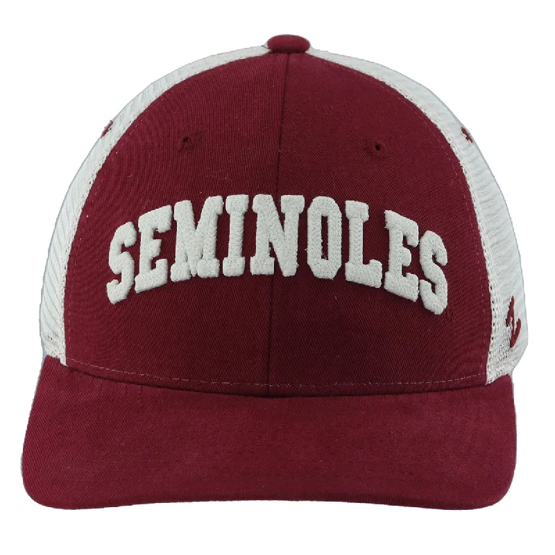 Quilted Beanies for Cold WeatherZephyr Seminoles Brushed Cotton Adjustable Trucker Cap - Garnet/Ivory Quilted Beanies for Cold WeatherZephyr Seminoles Brushed Cotton Adjustable Trucker Cap - Garnet/Ivory