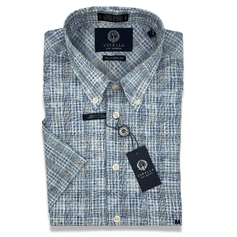 Men's Geometric Print Shirts for a Modern TwistViyella Short Sleeve Sport Shirt - 558353 Men's Geometric Print Shirts for a Modern TwistViyella Short Sleeve Sport Shirt - 558353