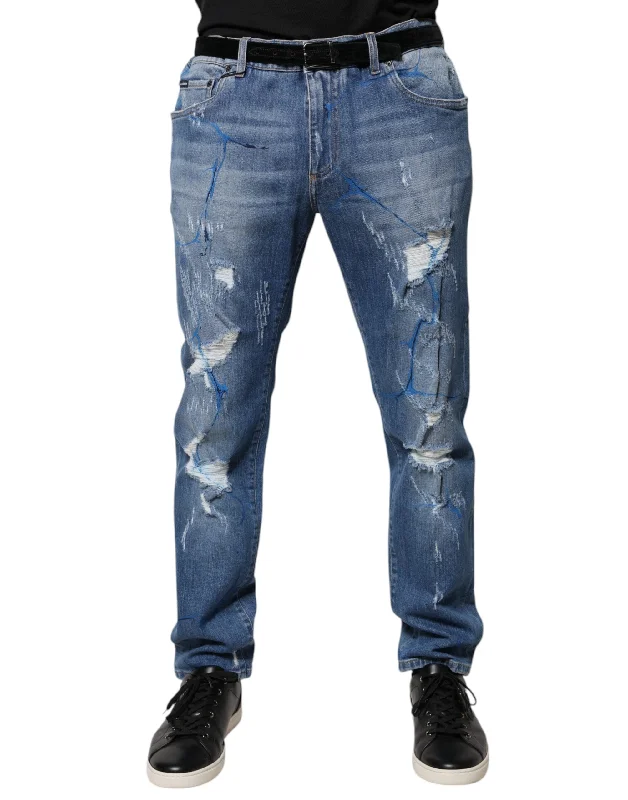 High-Waisted Men's JeansDolce & Gabbana Cotton Stretch Tatte Skinny Men's Jeans