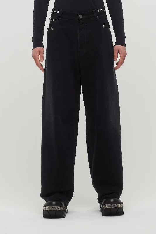Men's Coats with Embroidered DetailsBalenciaga Pierced Baggy Pants
