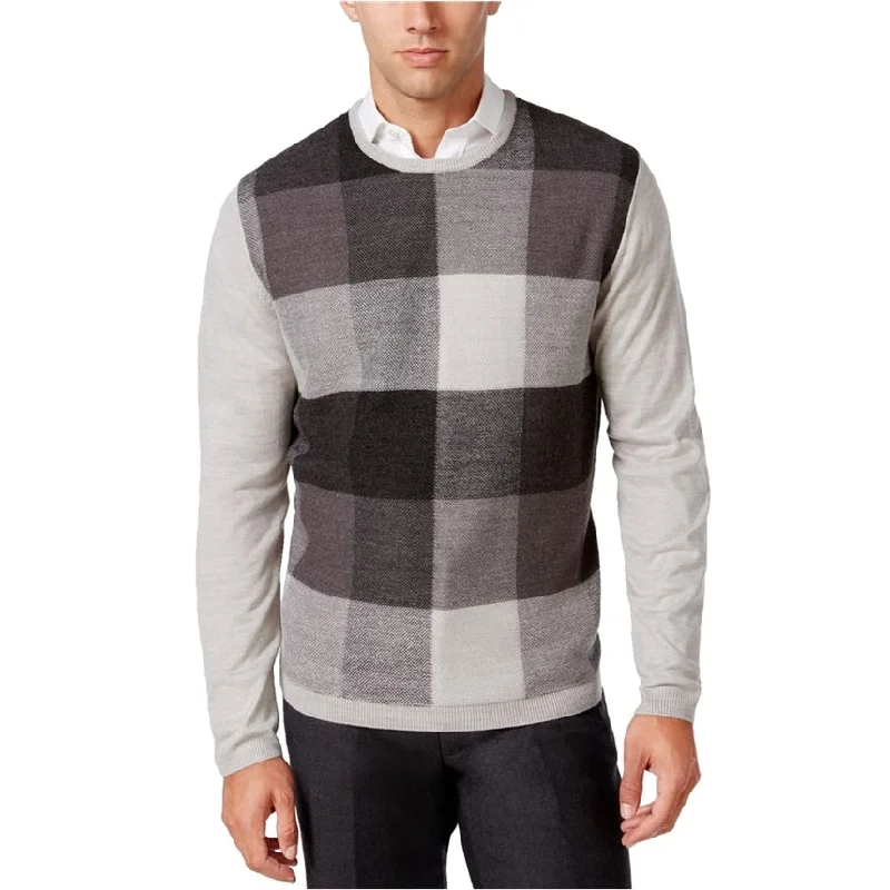 Stylish Men's Turtleneck SweatersRyan Seacrest Mens Plaid-Front Pullover Sweater